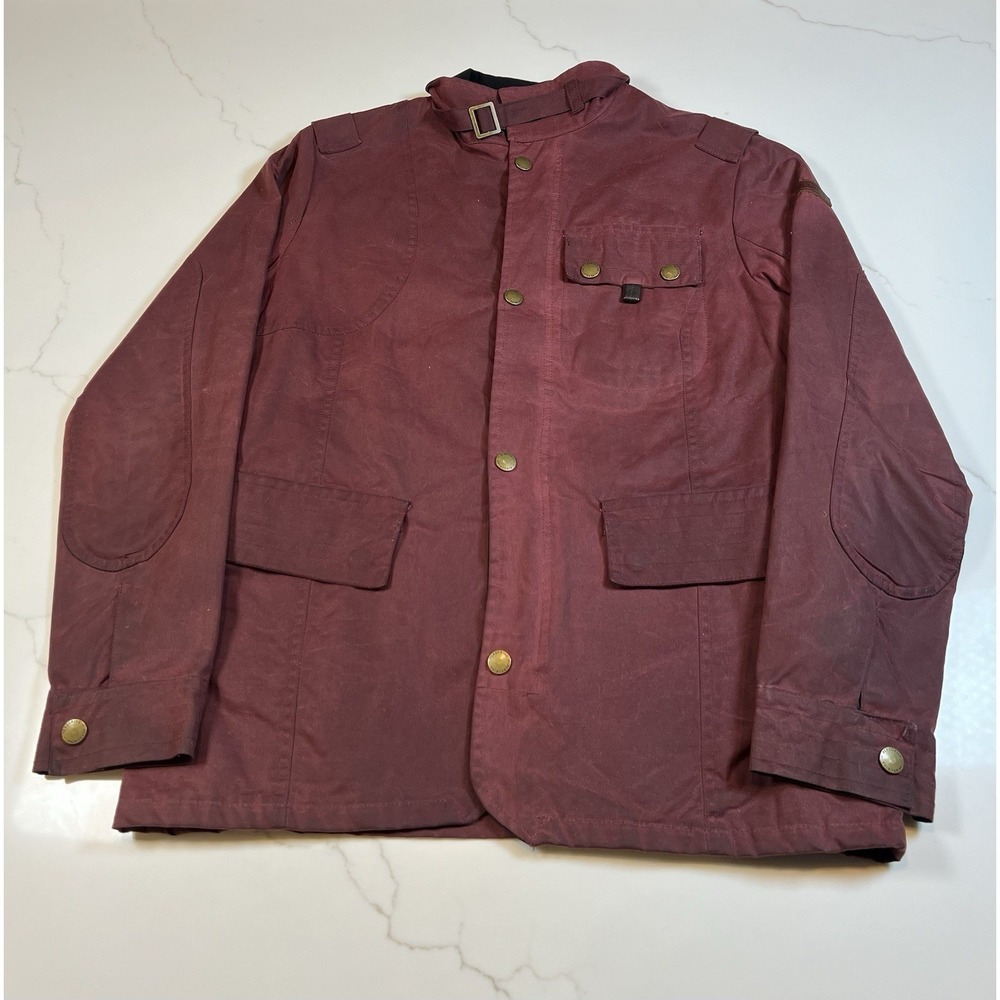 Peregrine‎ Bexley Waxed Water Resistant Cotton Jacket Burgundy Size Large